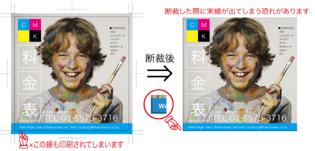 Flyerinsatsu_仕上がり線について